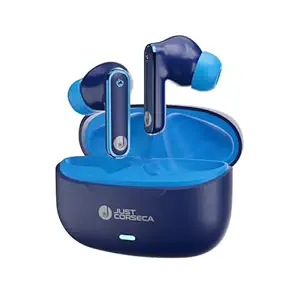 JUST CORSECA JC Silver True Wireless Earbuds | Bluetooth 5.4 | 10mm Drivers | 35H Playtime | Fast Charging Case | Deep Bass, Clear Calls & Type-C Charging (Blue)